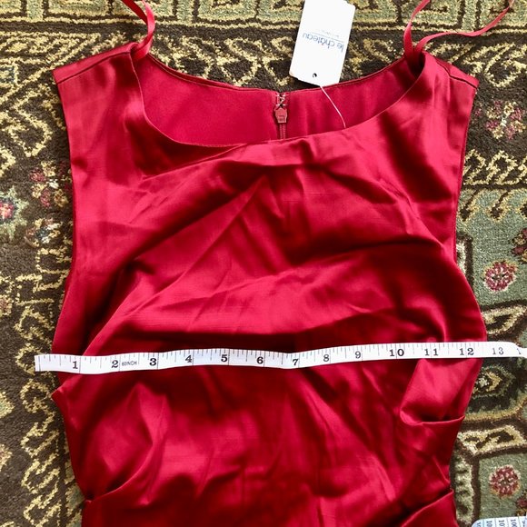 *NWT* Vibrant Red Ruched Sleeveless Fitted Dress - Made in Canada - Size XXS - Picture 10 of 16